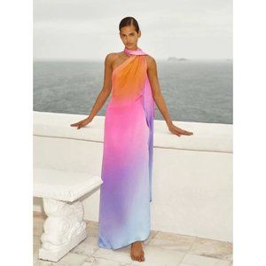 Baobab Collection Ari Dress NWT One Shoulder Maxi in Fiesta Ombre Small